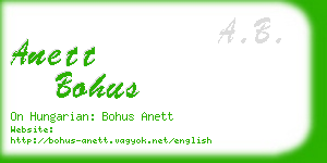 anett bohus business card